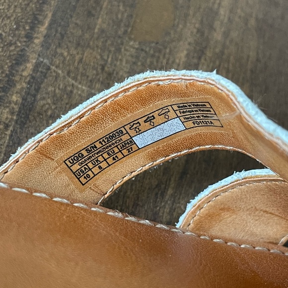 UGG Teague Slide Sandal White Cream Size 10 - Picture 3 of 4